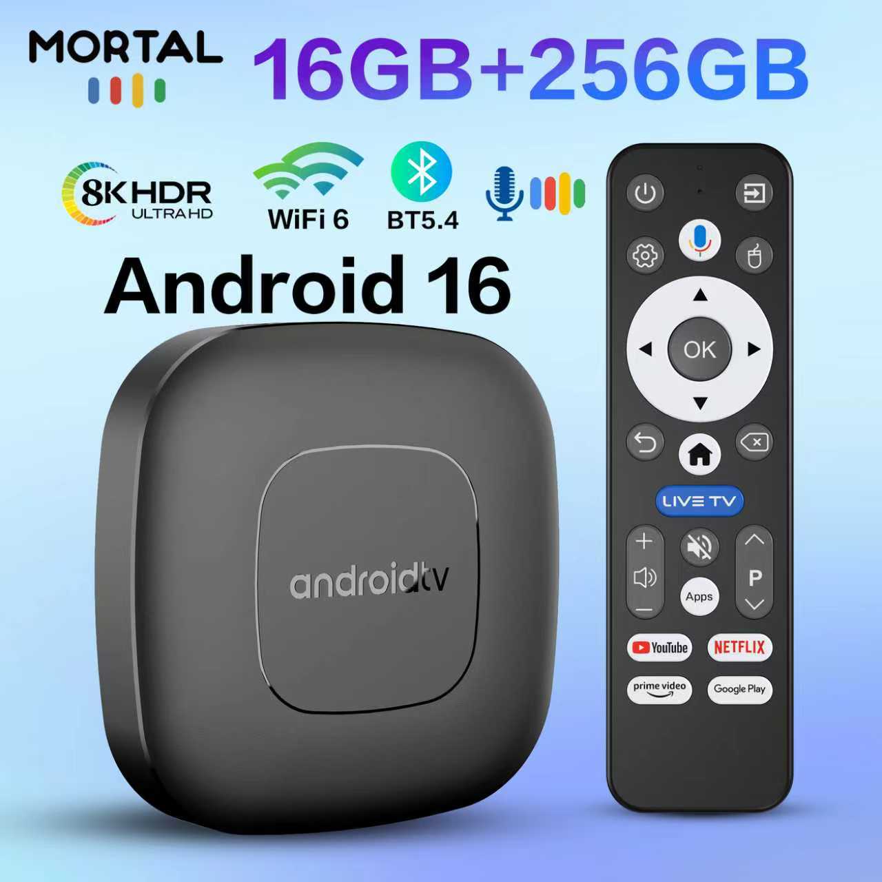 4K Media Player - Boîtier TV Android 16 avec assistant
