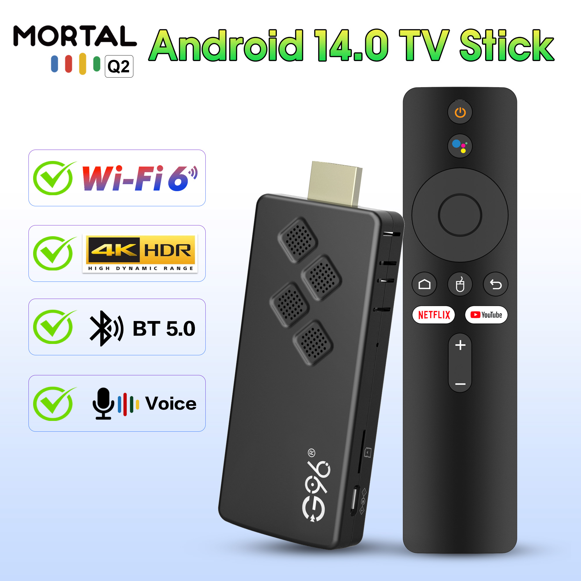 4K Media Player - Nouvelle Clé TV Intelligente Q2 Haute