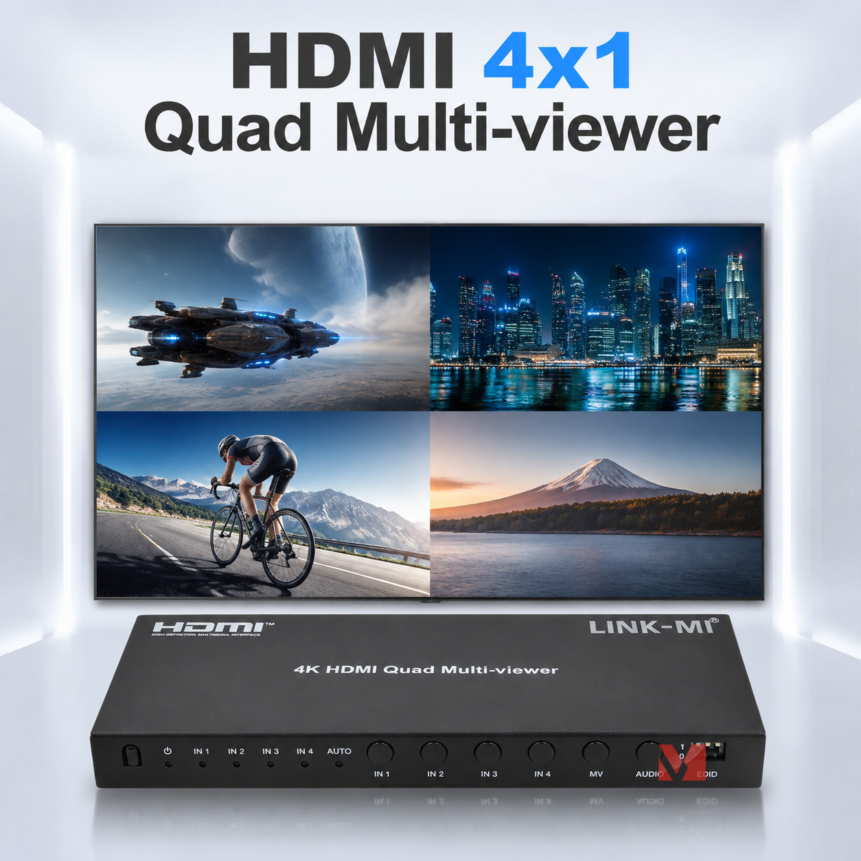 Home Cinema Quad - Commutateur HDMI 4x1 Quad Multi-viewer 4K30