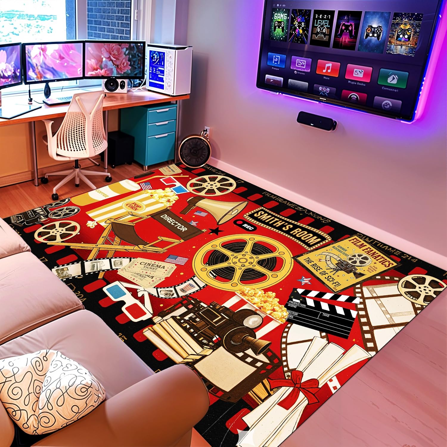 Tapis sur mesure à thème ciném - Home Cinema Flooring avis et prix